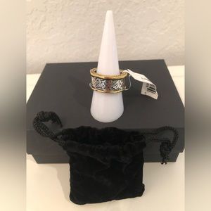 NEW MEN’S RING BY BI STAINLESS STEEL GOLD/SILVER WITH TAG SIZE 8